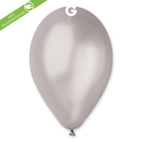 BALÃO DE LÁTEX METÁLICO SILVER#038 GM110 COM 50 UNIDADES -12"