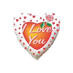 BALÃO METALIZADO I LOVE YOU FLOR CORACAO 20" FLEXMETAL