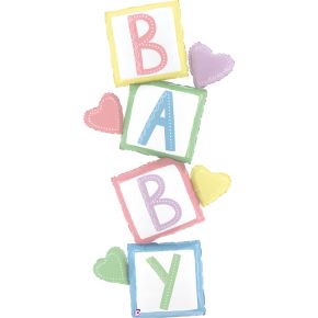 BALÃO METALIZADO SPECIAL DELIVERY BABY BLOCKS 63" GRABO