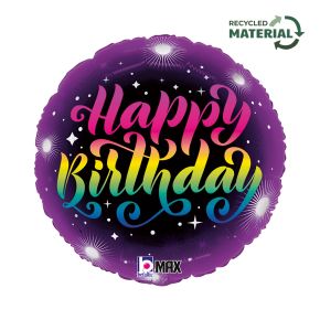 BALÃO METALIZADO NEON BIRTHDAY 18" GRABO
