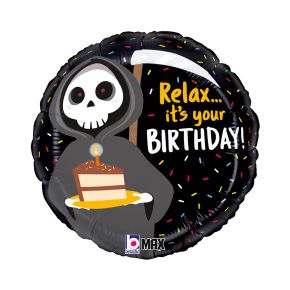 BALÃO METALIZADO GRIM REAPER BIRTHDAY 18" GRABO