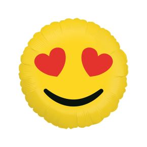 BALÃO METALIZADO EMOJI HEARTS 36" GRABO