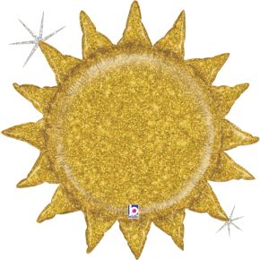 BALÃO METALIZADO GOLD GLITTER SUN 30" GRABO