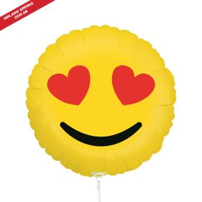 BALÃO METALIZADO EMOJI HEARTS 18" GRABO