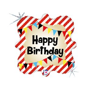 BALÃO METALIZADO SQUARE 18" PIRATE BIRTHDAY GRABO