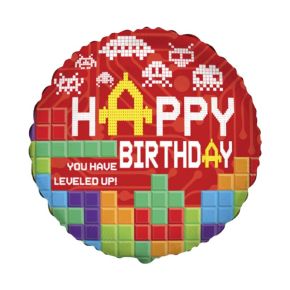 BALÃO METALIZADO REDONDO HAPPY BIRTHDAY BRICKS 20" FLEXMETAL