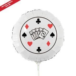 BALÃO METALIZADO POKER REDONDO MBII 9" FLEXMETAL