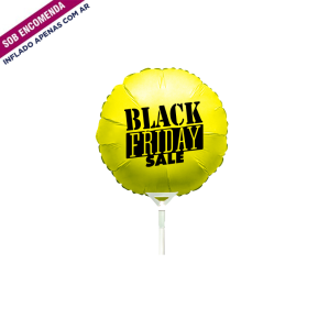 BALÃO METALIZADO BLACK FRIDAY SALE REDONDO 9" FLEXMETAL (MÍNIMO 10 PEÇAS) 