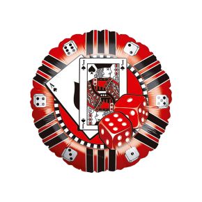 BALÃO METALIZADO ROUND 18" CASINO CHIP GRABO