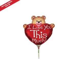 BALÃO METALIZADO URSO AMOR E ABRAÇO SHAPE 14" FLEXMETAL