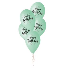BALÃO DE LÁTEX BLACK E MAGENTA HAPPY BIRTHDAY VERDE MENTA GS120 C/5 -13''