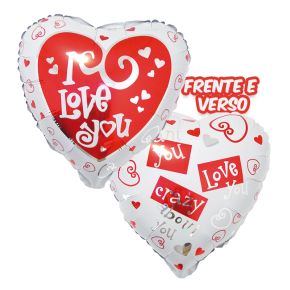 BALÃO METALIZADO I LOVE YOU 2 LADOS 18" FUNNY FASHION