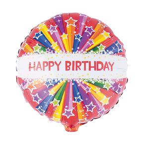 BALÃO METALIZADO HAPPY BIRTHDAY STARS 18" FUNNY FASHION
