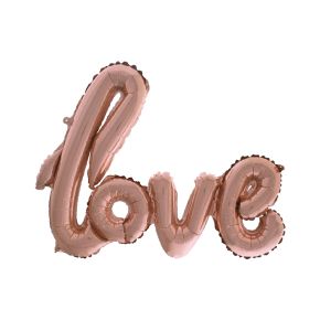 BALÃO METALIZADO TEXTO LOVE ROSE GOLD 26" FUNNY FASHION