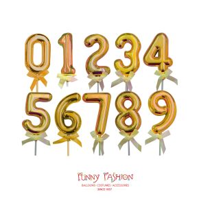 CAKE TOPPERS NUMEROS OURO 5" FUNNY FASHION