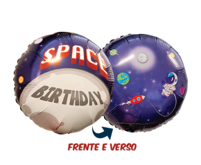 BALÃO METALIZADO HAPPY ASTRONAUT 18" GRABO