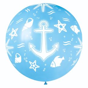BALÃO DE LÁTEX MARINE AZUL CLARO GS30 COM 1 UNIDADE -31''
