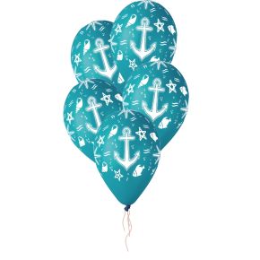 BALÃO DE LÁTEX MARINE AZUL TURQUESA GS120 COM 5 UNIDADES -13''