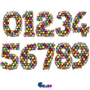 BALÃO METALIZADO NUMEROS MIGHTY BRIGHT 40" GRABO