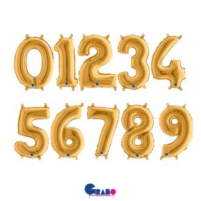 BALÃO METALIZADO NUMEROS OURO 40" GRABO